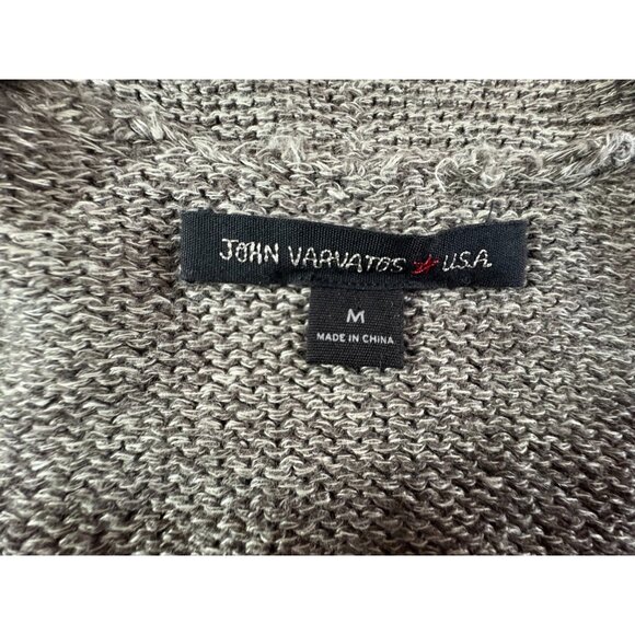 John Varvatos Chunky Knit linen blend Four Pocket Cardigan Sweater sz M brown - Picture 7 of 7